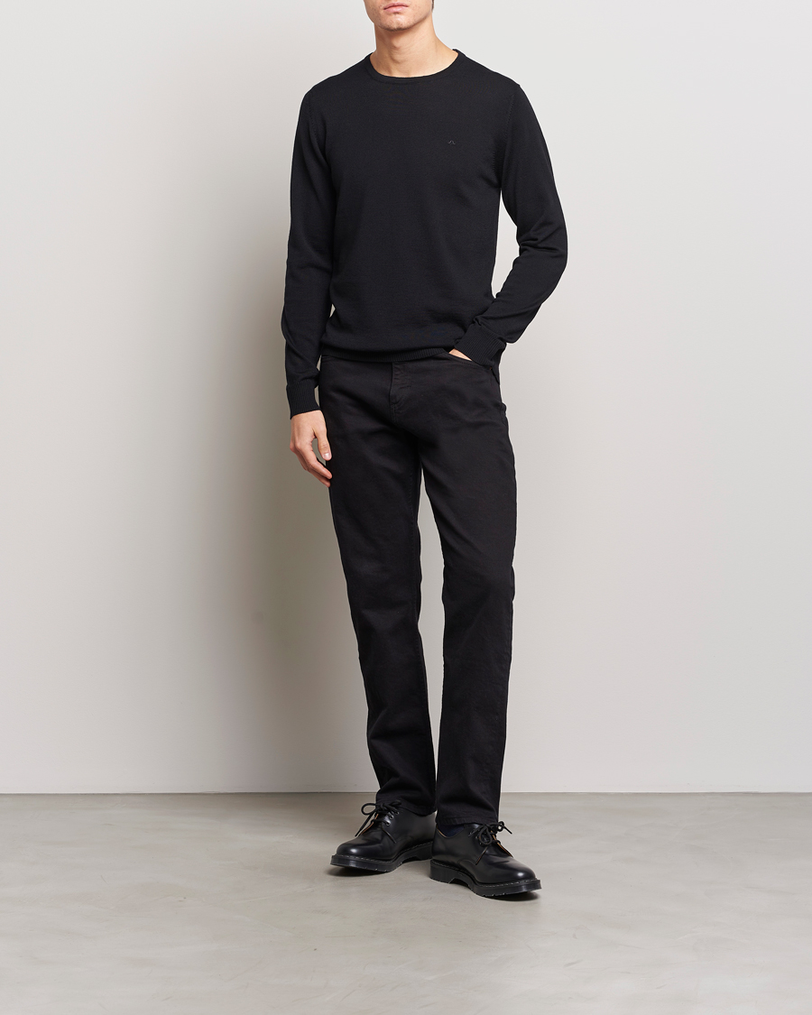 Homme | Pulls Et Tricots | J.Lindeberg | Lyle True Merino Crew Neck Pullover Black