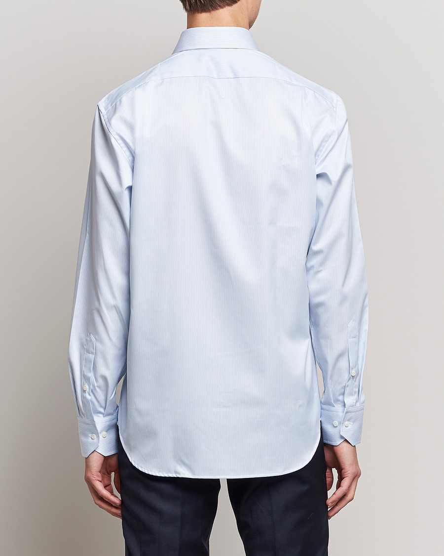 Homme | Chemises | Stenströms | Fitted Body Thin Stripe Shirt White/Blue