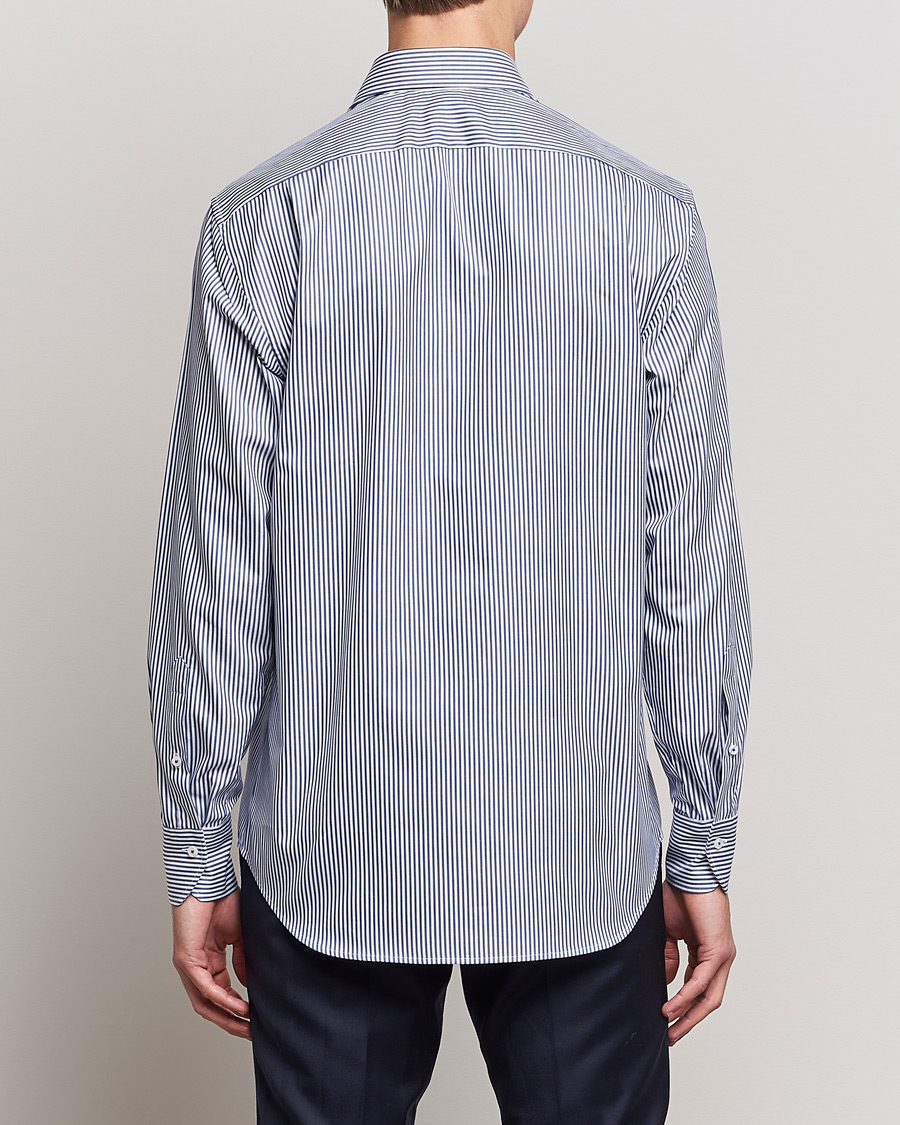 Homme | Chemises | Stenströms | Fitted Body Stripe Shirt White/Blue
