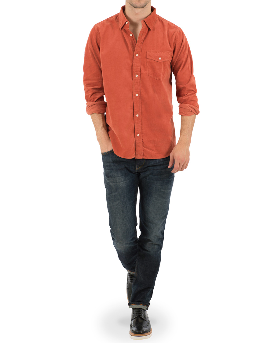 Homme | Chemises | WACAY | Gusto Baby Cord Shirt Coral