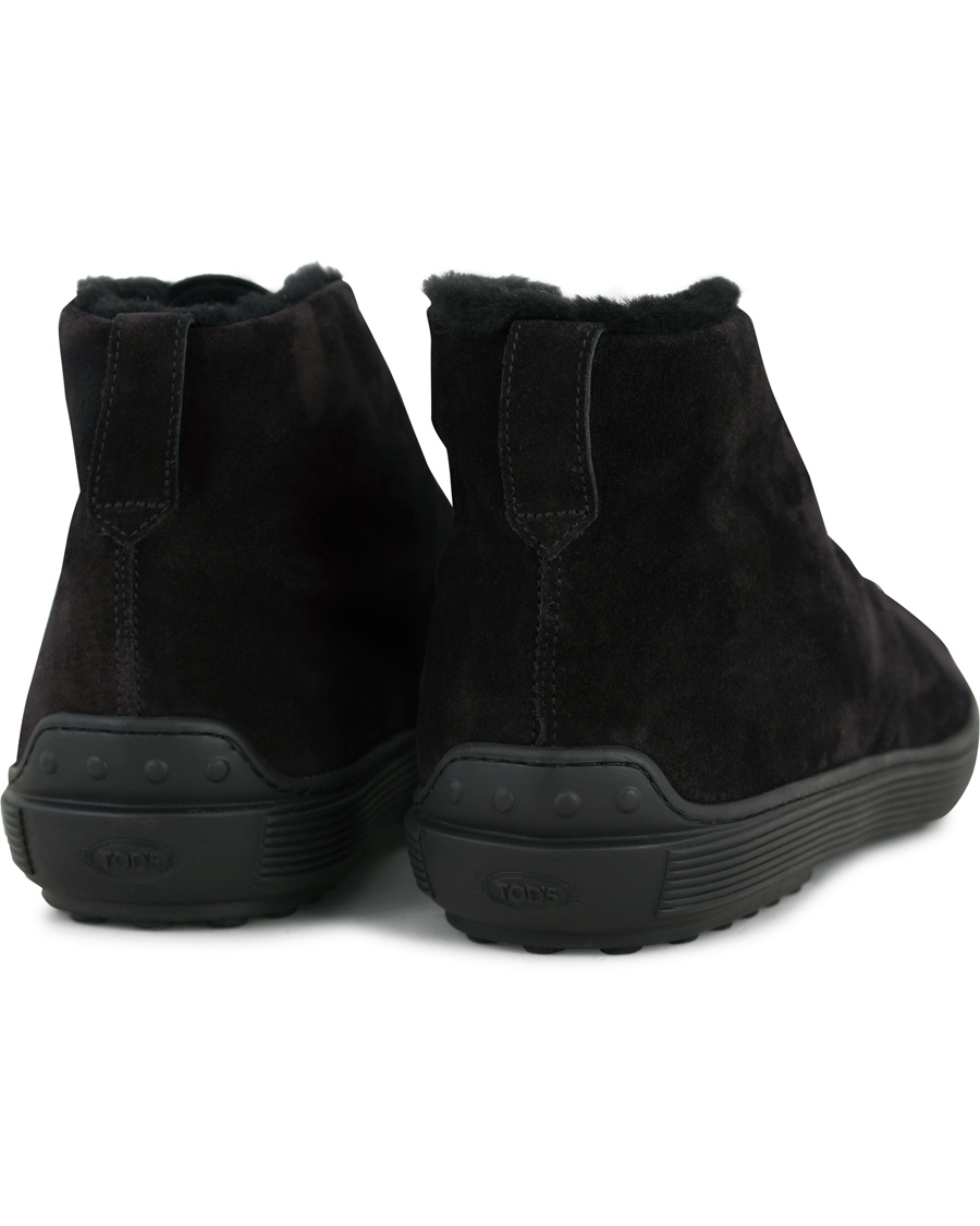 Homme | Tod's Shearling Lined Gommino Chukka Boot Black | Tod's | Shearling Lined Gommino Chukka Boot Black