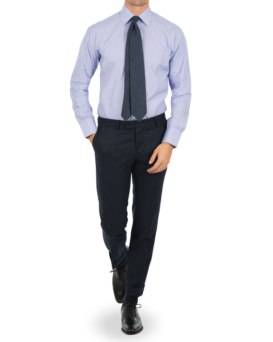 Homme | Chemises | Turnbull & Asser | Classic Fit Hairline Stripe Shirt Blue