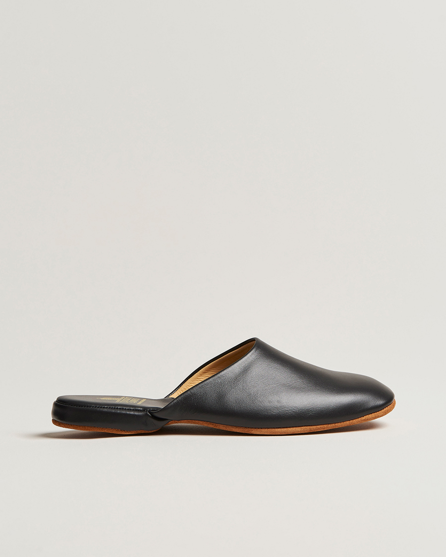 Homme | Sandales Et Mules | Crockett & Jones | Mule Calf Home Slipper Black