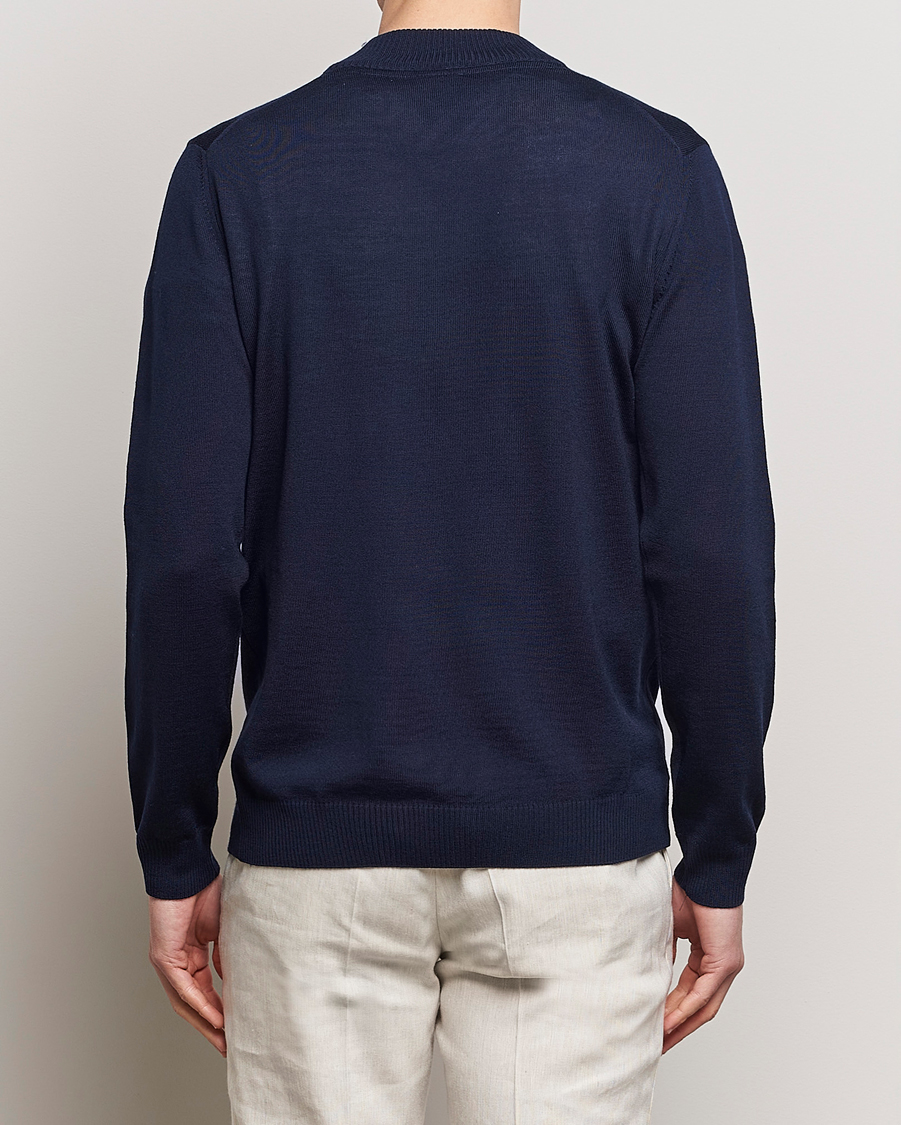 Homme | Pulls Et Tricots | Stenströms | Merino Wool Half Zip Navy