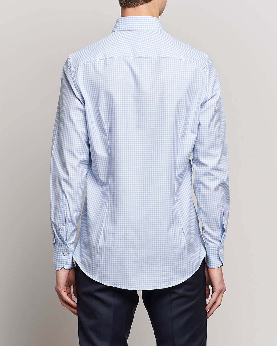 Homme | Chemises | Stenströms | 1899 Slimline Button Down Check Shirt White/Blue