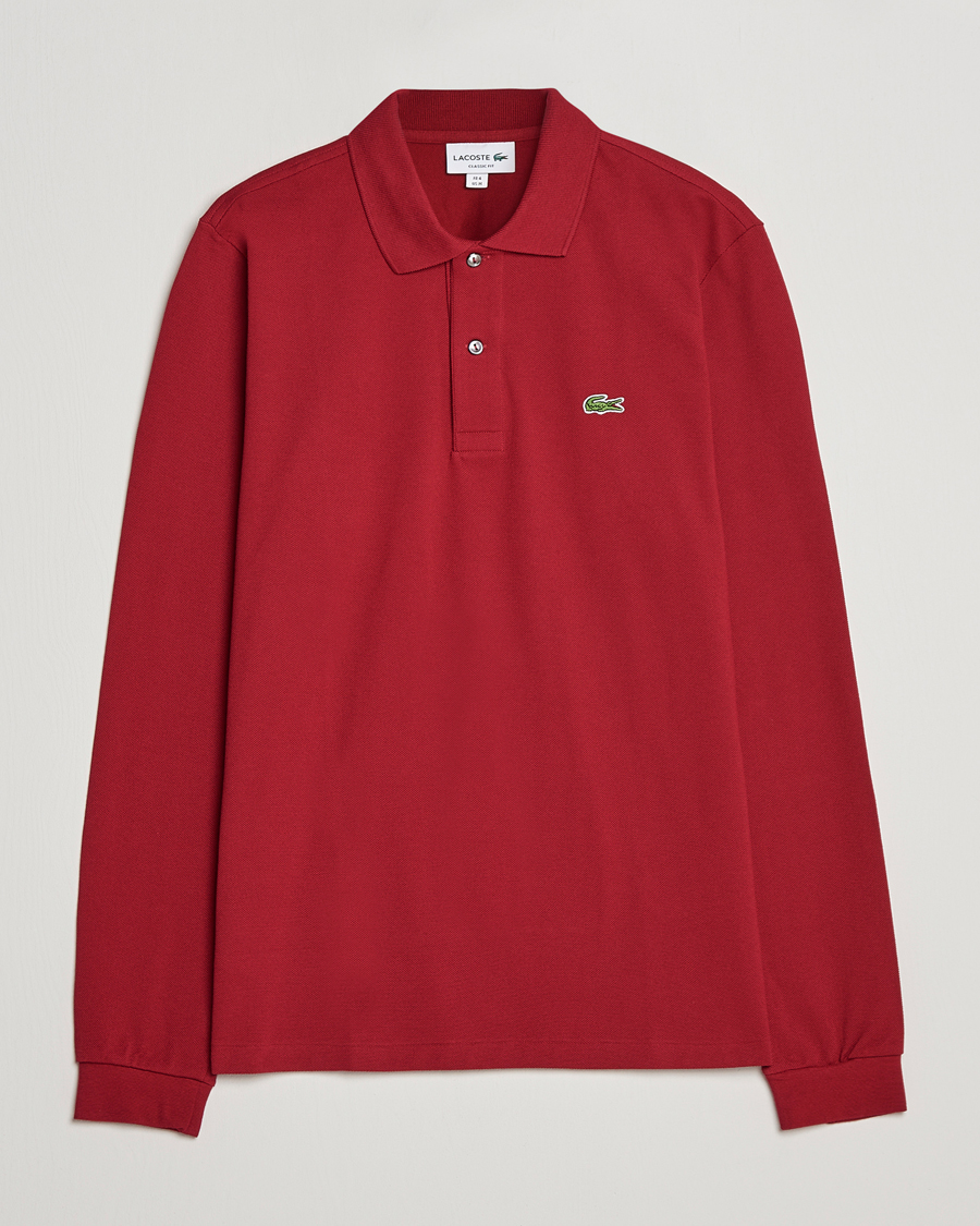 Homme | Polos | Lacoste | Original Long Sleeve Polo Piké Bordeaux