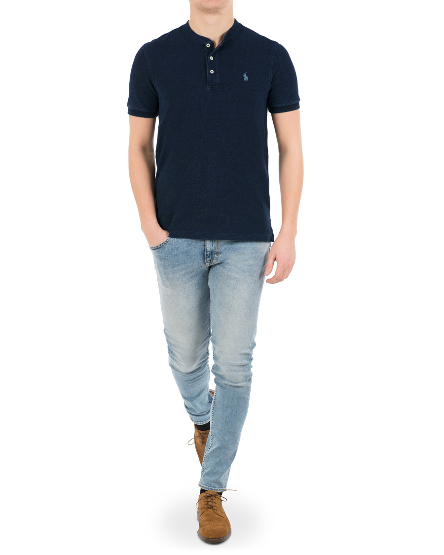 Homme | Polos | Polo Ralph Lauren | Featherweight Grandad Collar Polo Dark Indigo