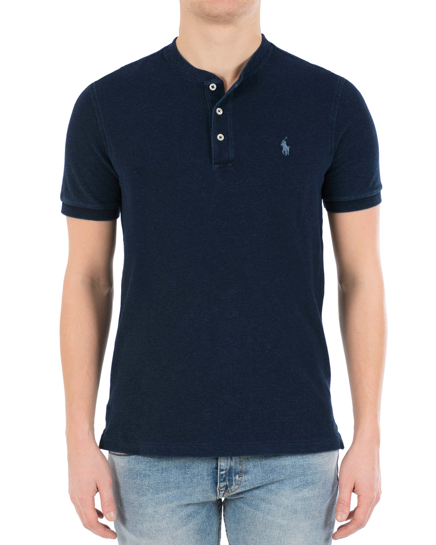 Homme | Polos | Polo Ralph Lauren | Featherweight Grandad Collar Polo Dark Indigo