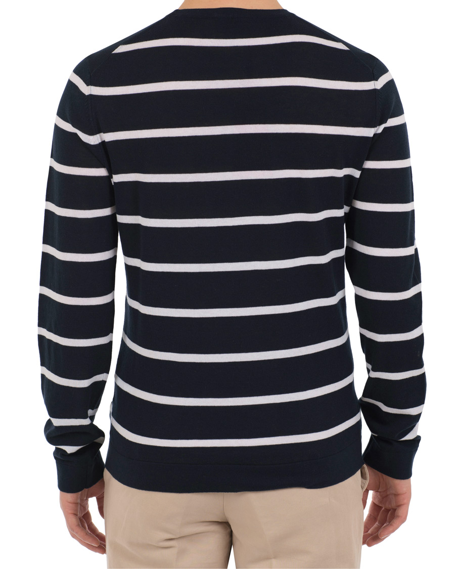 Homme | Pulls Et Tricots | HUGO | Simun Stripe Knitted Crew Neck Navy/White
