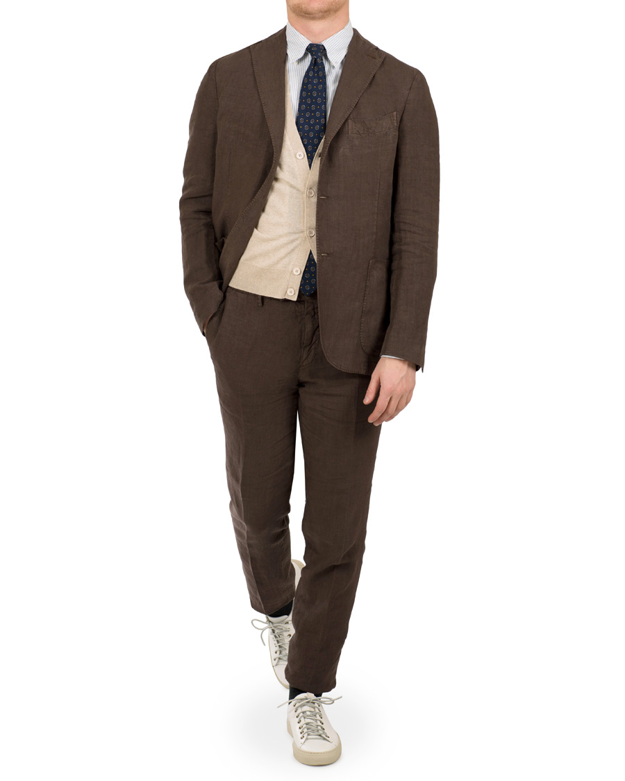 Homme | Costumes | Boglioli | K Jacket Linen Suit Brown