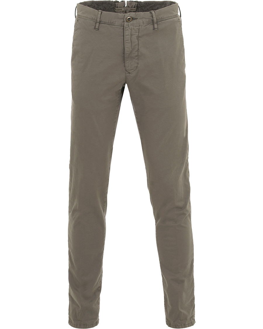 Homme | Pantalons | Incotex | Slim Fit Stretch Slacks Grey