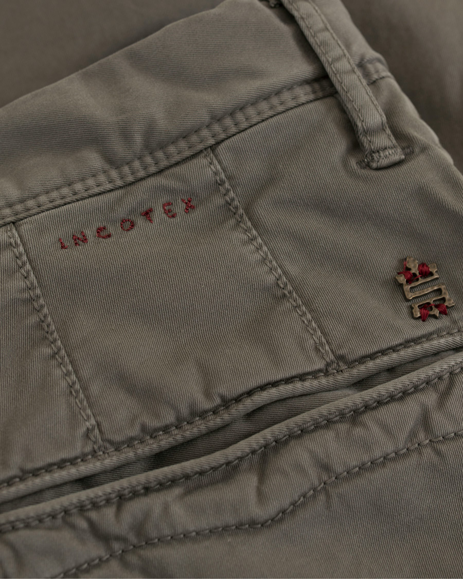 Homme | Pantalons | Incotex | Slim Fit Stretch Slacks Grey