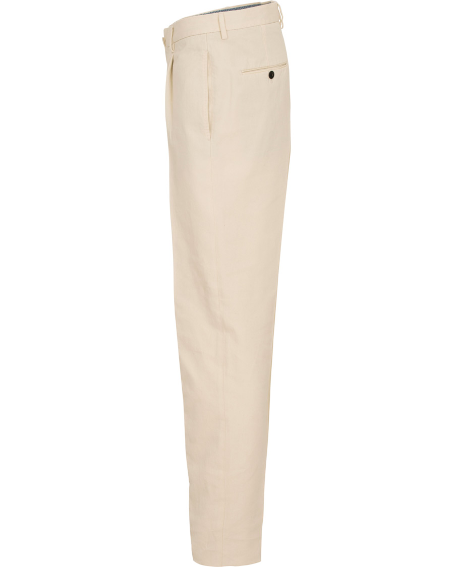 Homme | Pantalons | Incotex | Carrot Fit Single Pleated Trousers Off White
