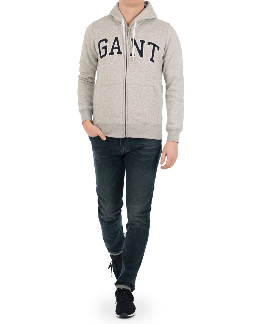 Homme | Pulls Et Tricots | Gant | Outline Full Zip Hoodie Light Grey Melange