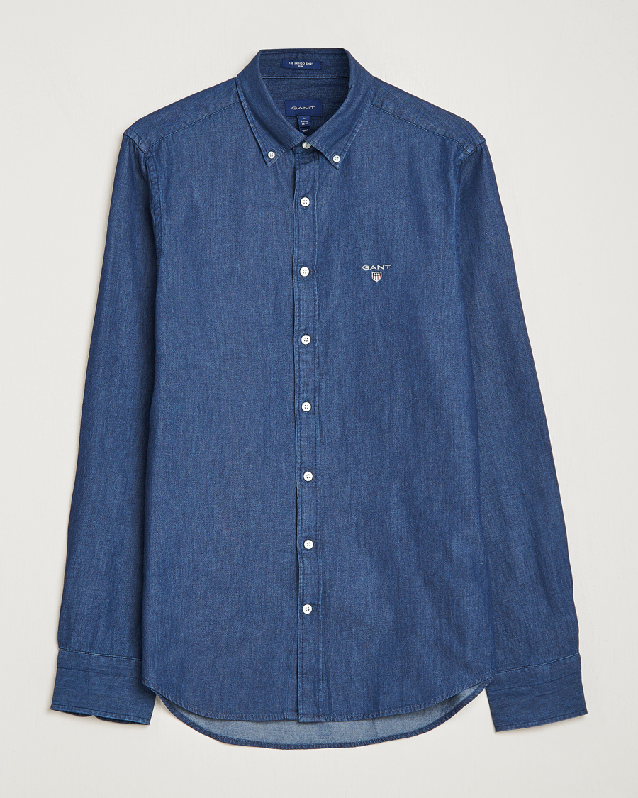 Homme | Chemises | GANT | Slim Fit Denim Shirt Dark Indigo