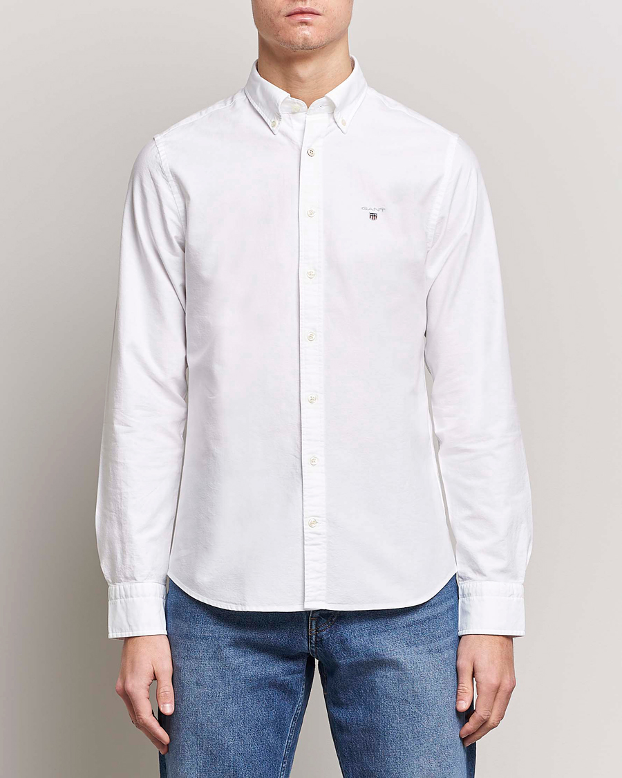 Homme | Chemises | GANT | Slim Fit Oxford Shirt White