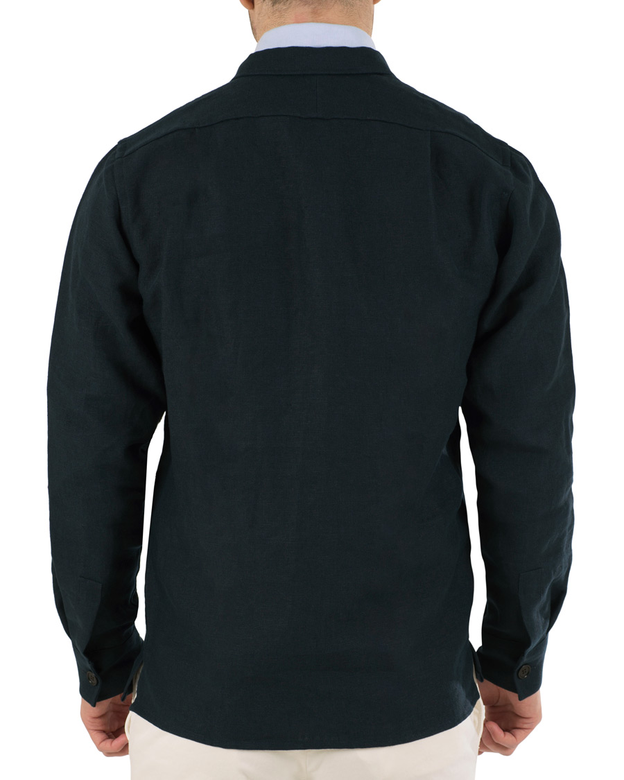 Homme | Chemises | Drake's | Linen 2 Pocket Schacket Navy