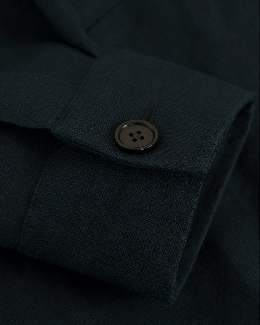 Homme | Chemises | Drake's | Linen 2 Pocket Schacket Navy