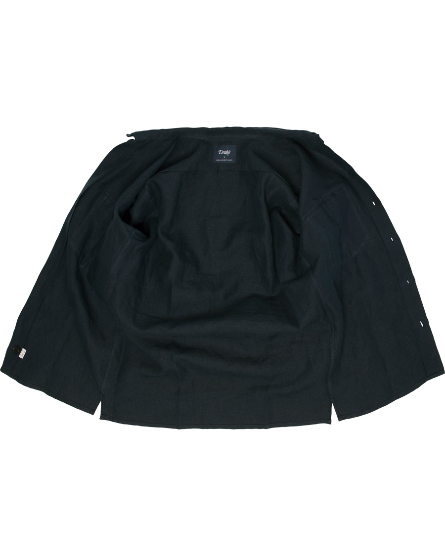 Homme | Chemises | Drake's | Linen 2 Pocket Schacket Navy