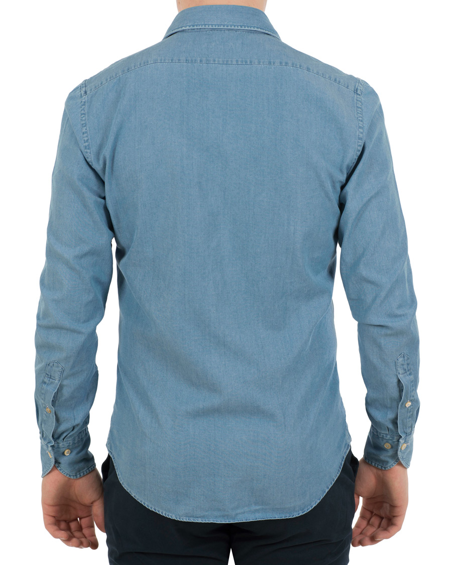 Homme | Chemises | Stenströms | Slimline Garment Washed Shirt Light Denim