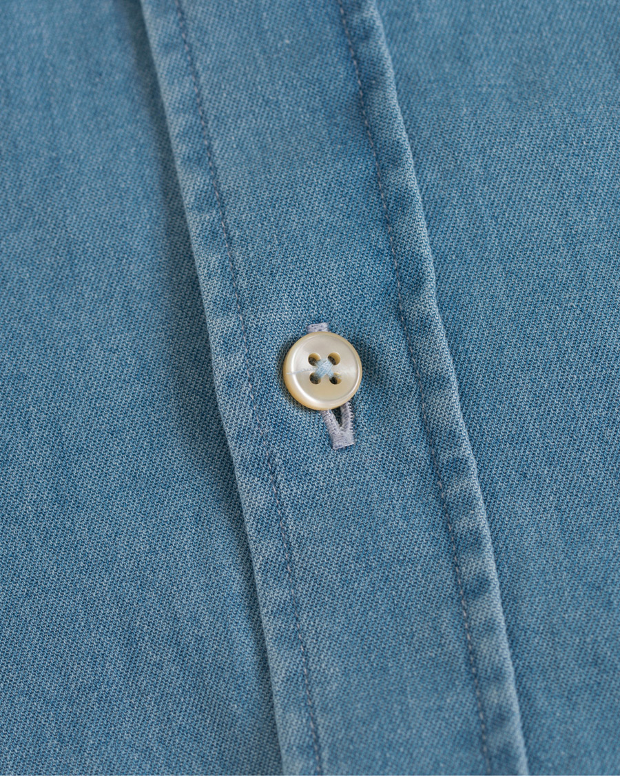 Homme | Chemises | Stenströms | Slimline Garment Washed Shirt Light Denim