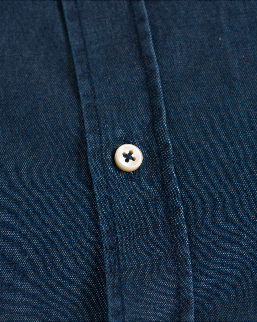 Homme | Chemises | Stenströms | Slimline Garment Washed Shirt Dark Denim