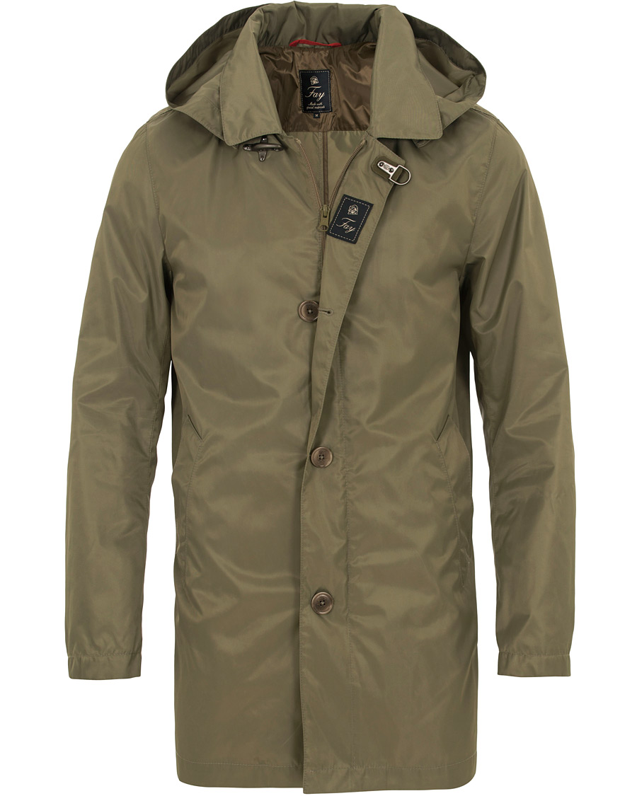 Homme | Manteaux Et Vestes | Fay | Chelsea Nylon Memory Raincoat Military Green