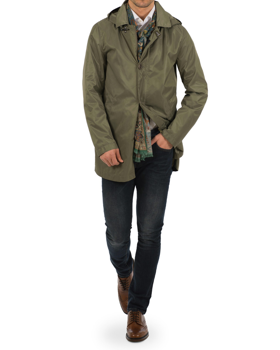 Homme | Manteaux Et Vestes | Fay | Chelsea Nylon Memory Raincoat Military Green