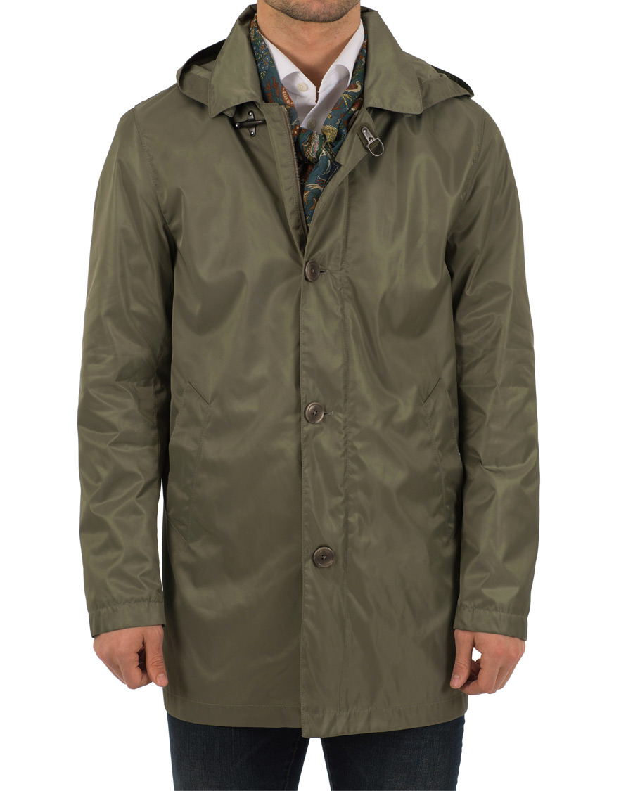Homme | Manteaux Et Vestes | Fay | Chelsea Nylon Memory Raincoat Military Green