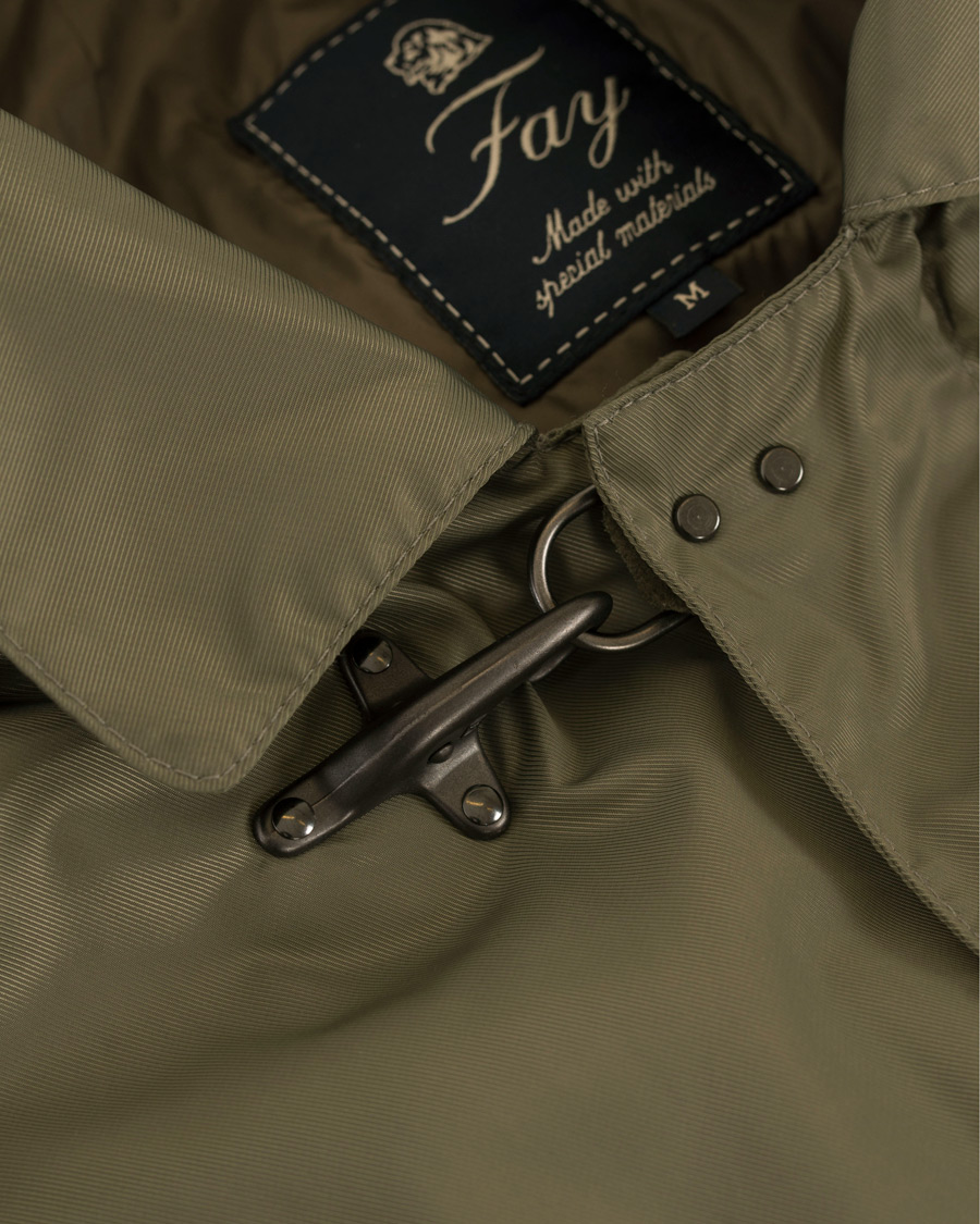 Homme | Manteaux Et Vestes | Fay | Chelsea Nylon Memory Raincoat Military Green