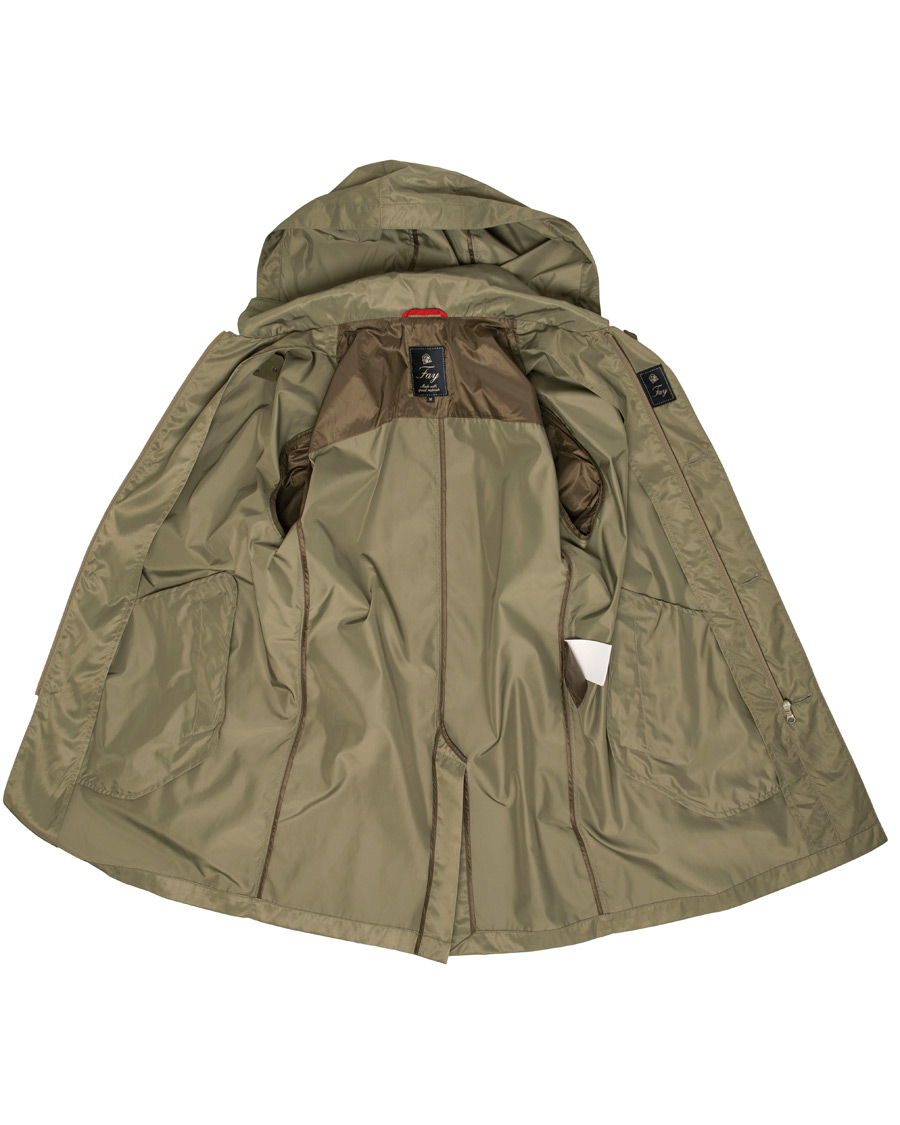 Homme | Manteaux Et Vestes | Fay | Chelsea Nylon Memory Raincoat Military Green