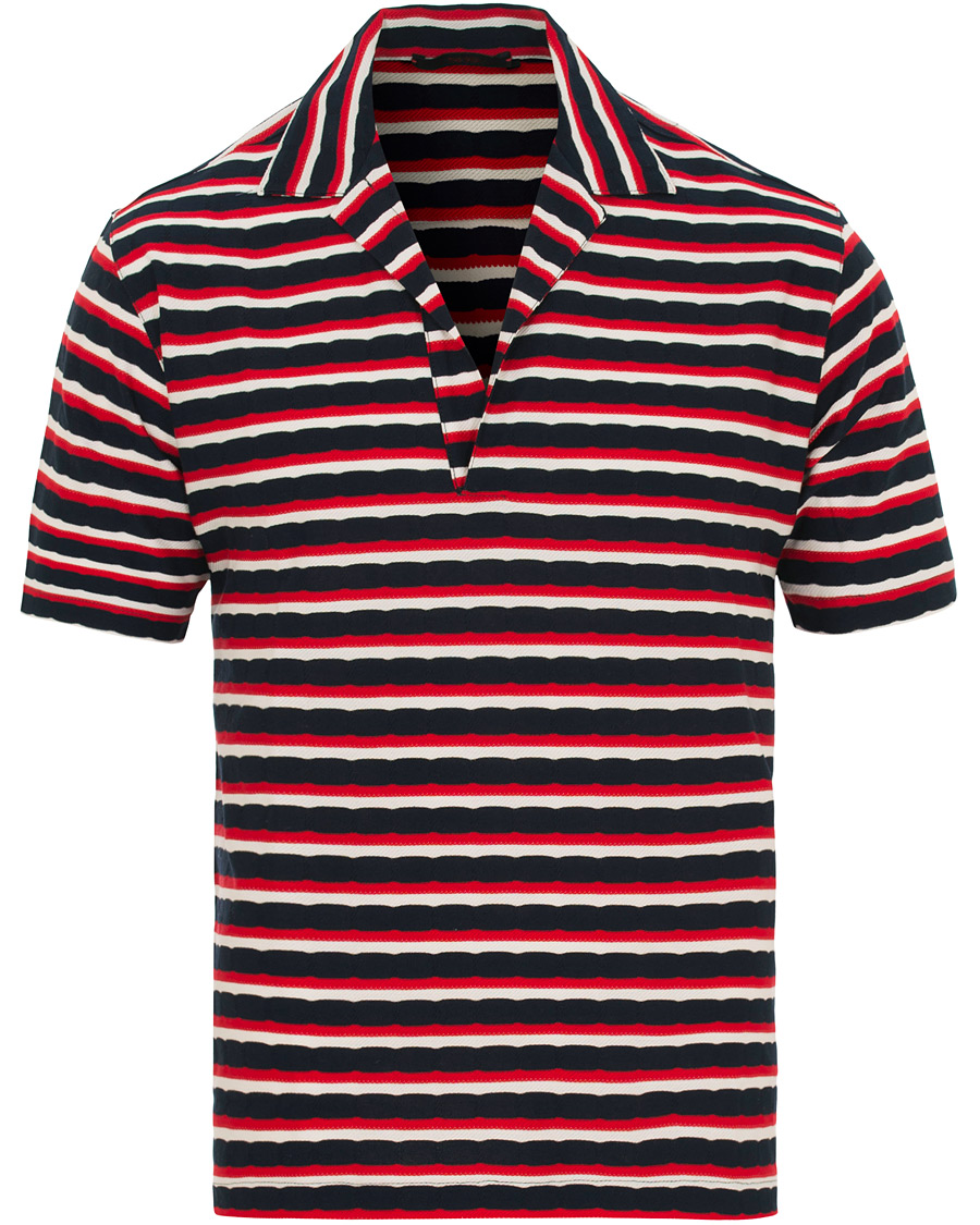 Homme | Polos | The Gigi | Paro Stripe Polo Red/Navy