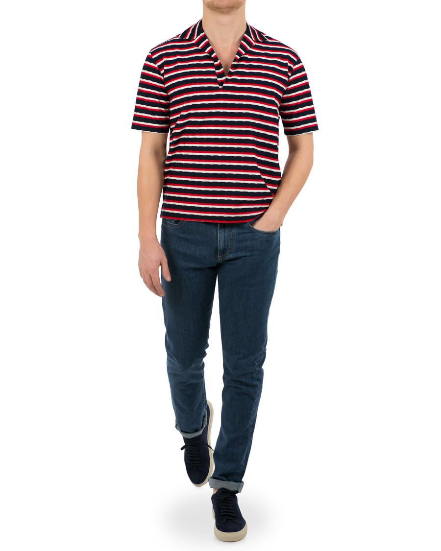 Homme | Polos | The Gigi | Paro Stripe Polo Red/Navy