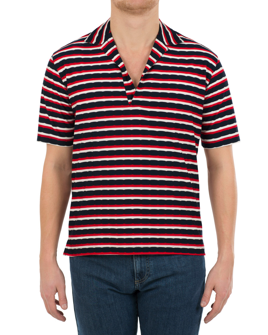 Homme | Polos | The Gigi | Paro Stripe Polo Red/Navy