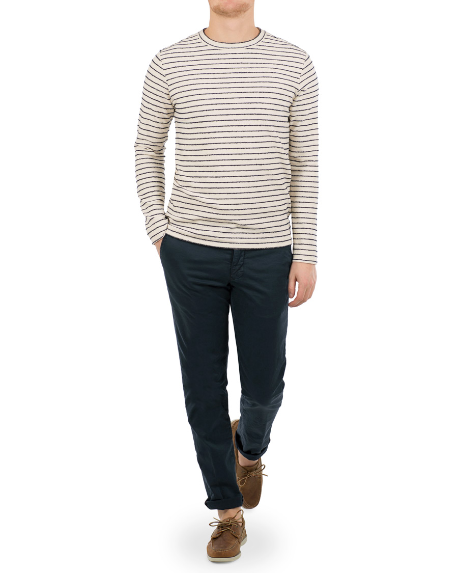 Homme | Pulls Et Tricots | The Gigi | Milos Stripe Lightweight Sweatshirt Navy/White