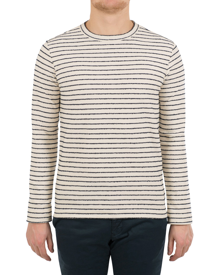 Homme | Pulls Et Tricots | The Gigi | Milos Stripe Lightweight Sweatshirt Navy/White