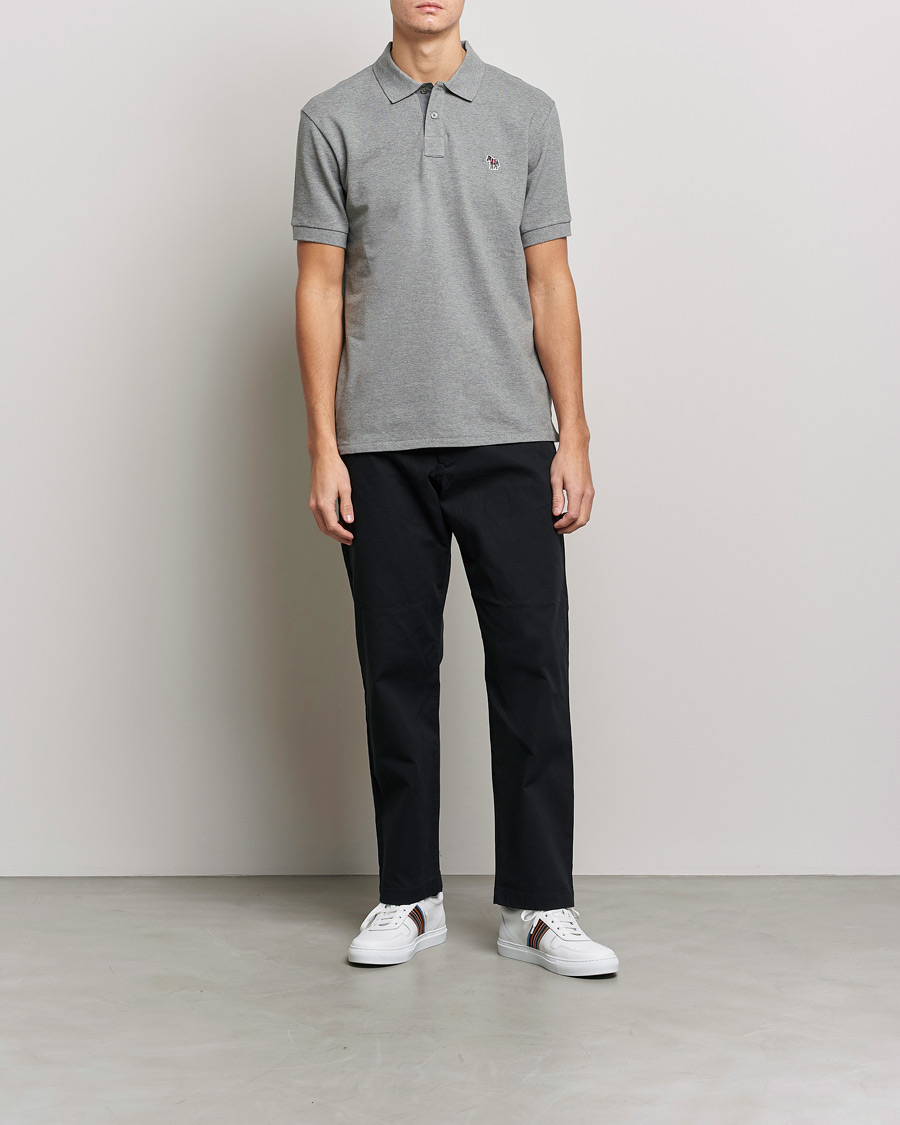 Homme | Polos | PS Paul Smith | Regular Fit Zebra Polo Grey Melange