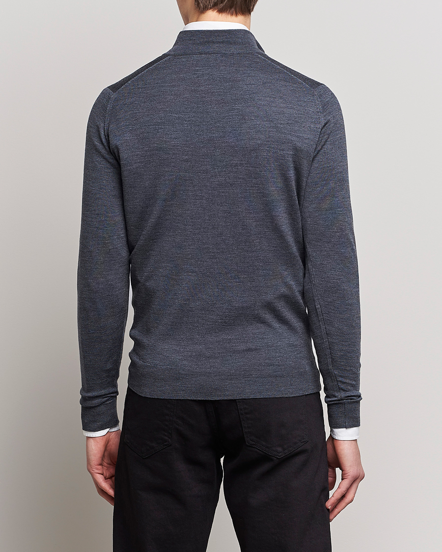 Homme | Pulls Et Tricots | John Smedley | Barrow Extra Fine Merino Half Zip Charcoal