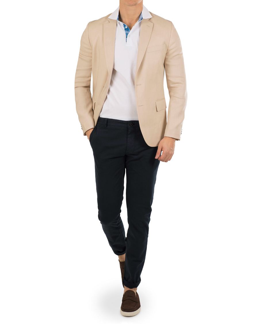 Homme | Blazers | J.Lindeberg | Hopper Soft Tech Linen Blazer Oxford Tan