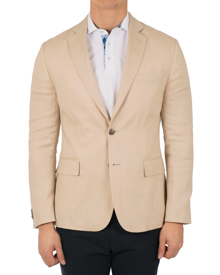 Homme | Blazers | J.Lindeberg | Hopper Soft Tech Linen Blazer Oxford Tan