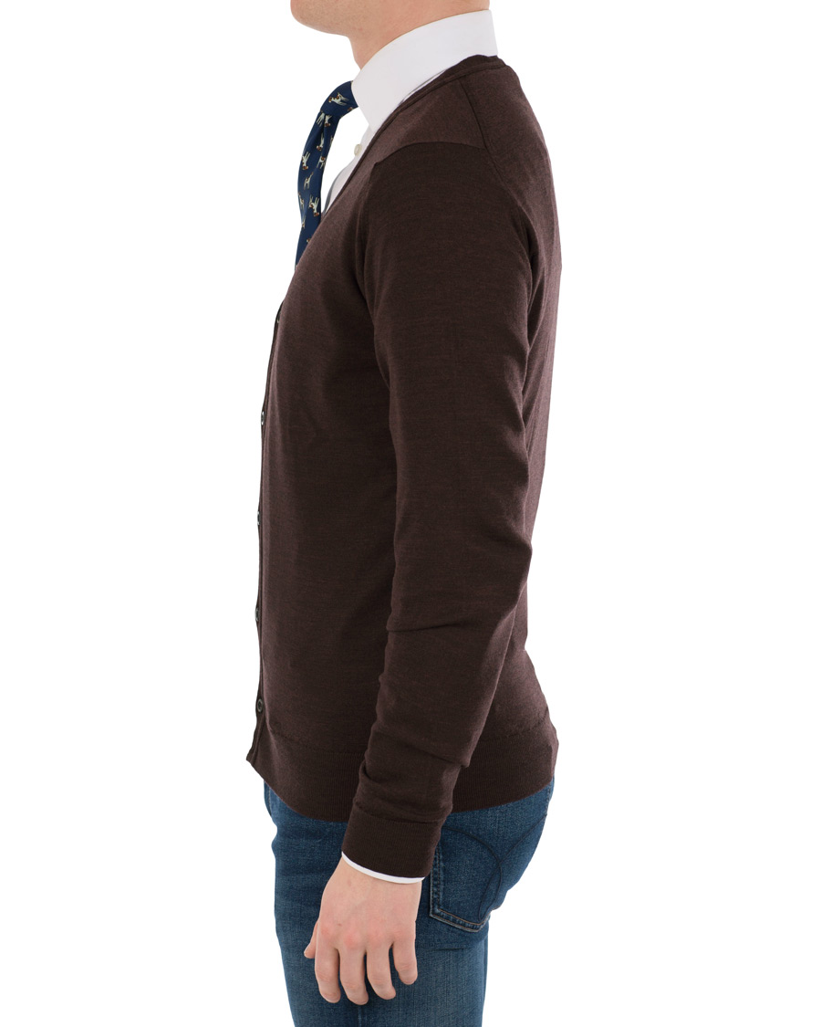 Homme | Pulls Et Tricots | John Smedley | Petworth Merino Cardigan Chestnut