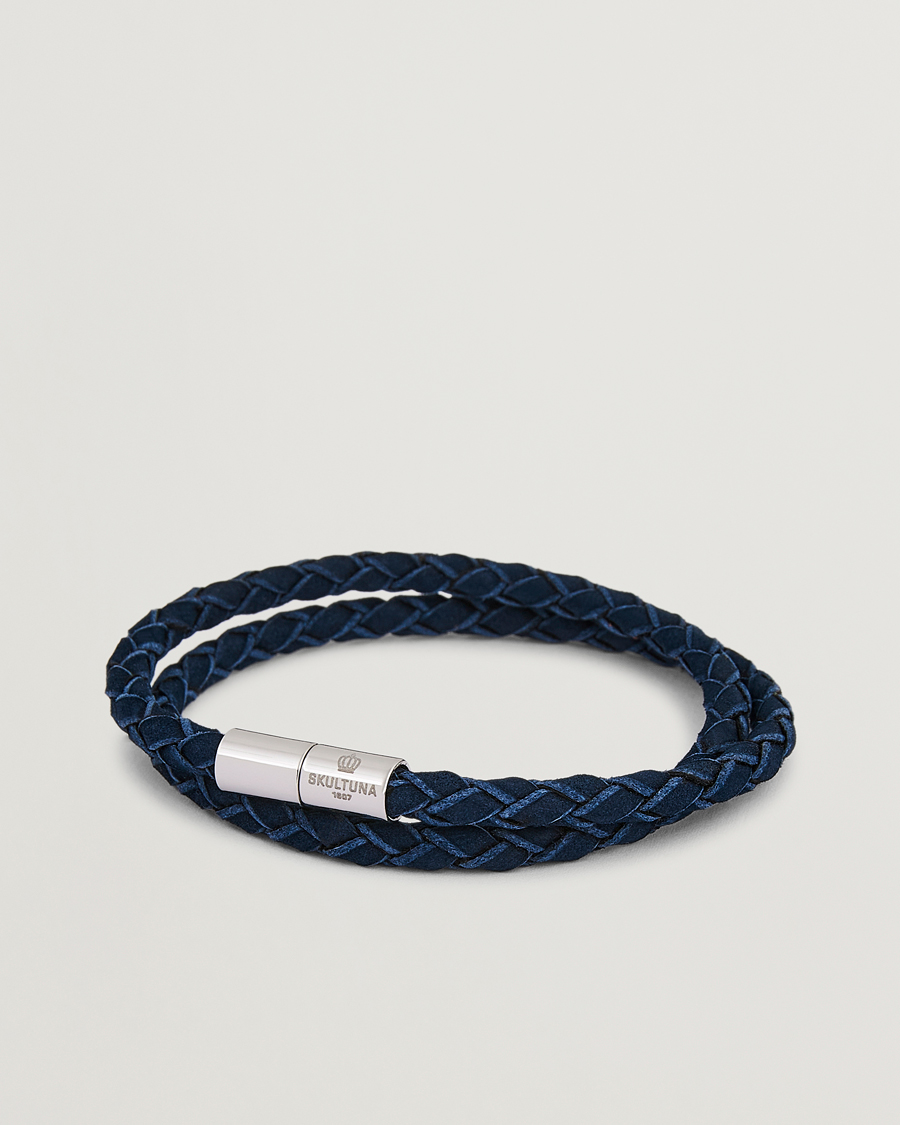 Homme | Bijoux | Skultuna | The Suede Bracelet Blue
