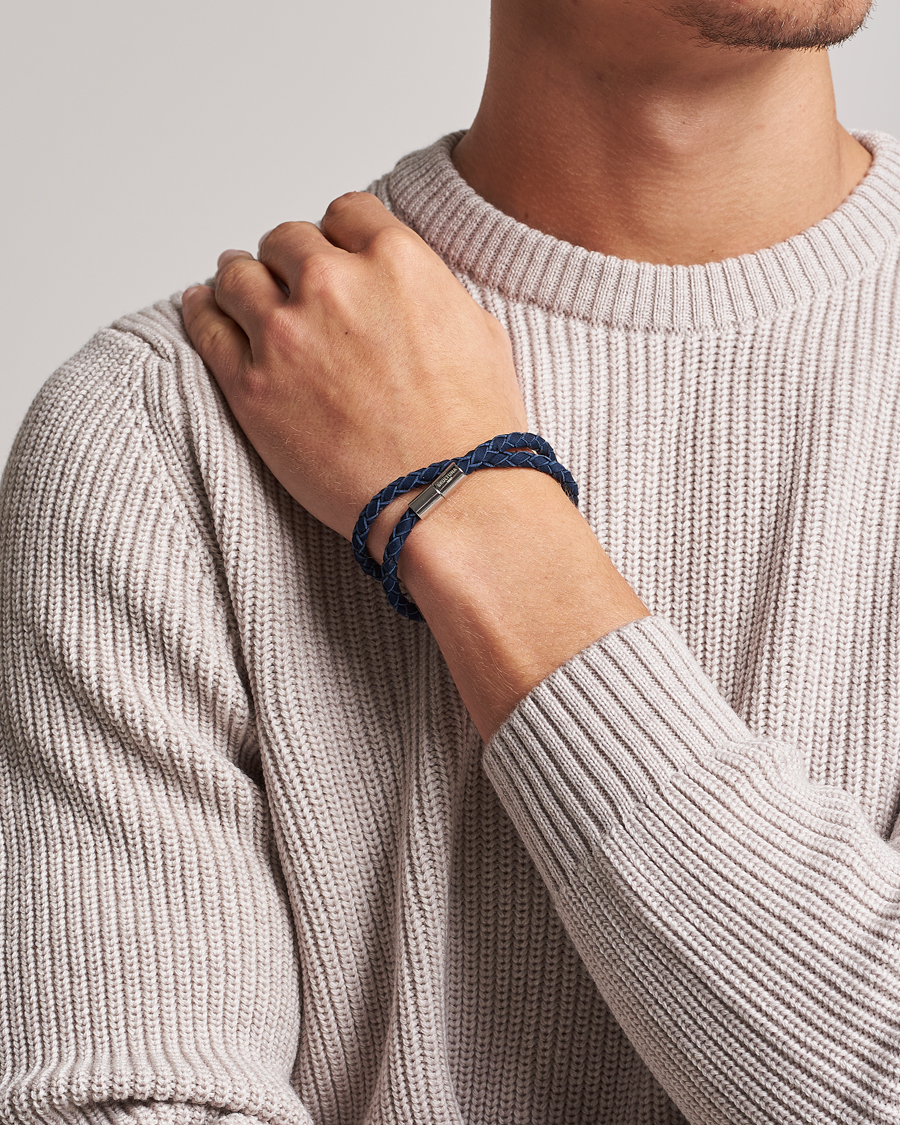 Homme | Bijoux | Skultuna | The Suede Bracelet Blue
