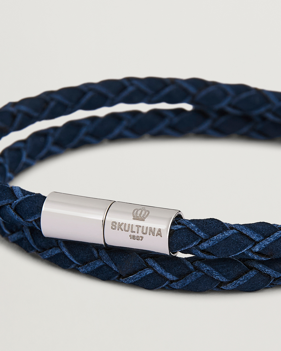 Homme | Bijoux | Skultuna | The Suede Bracelet Blue