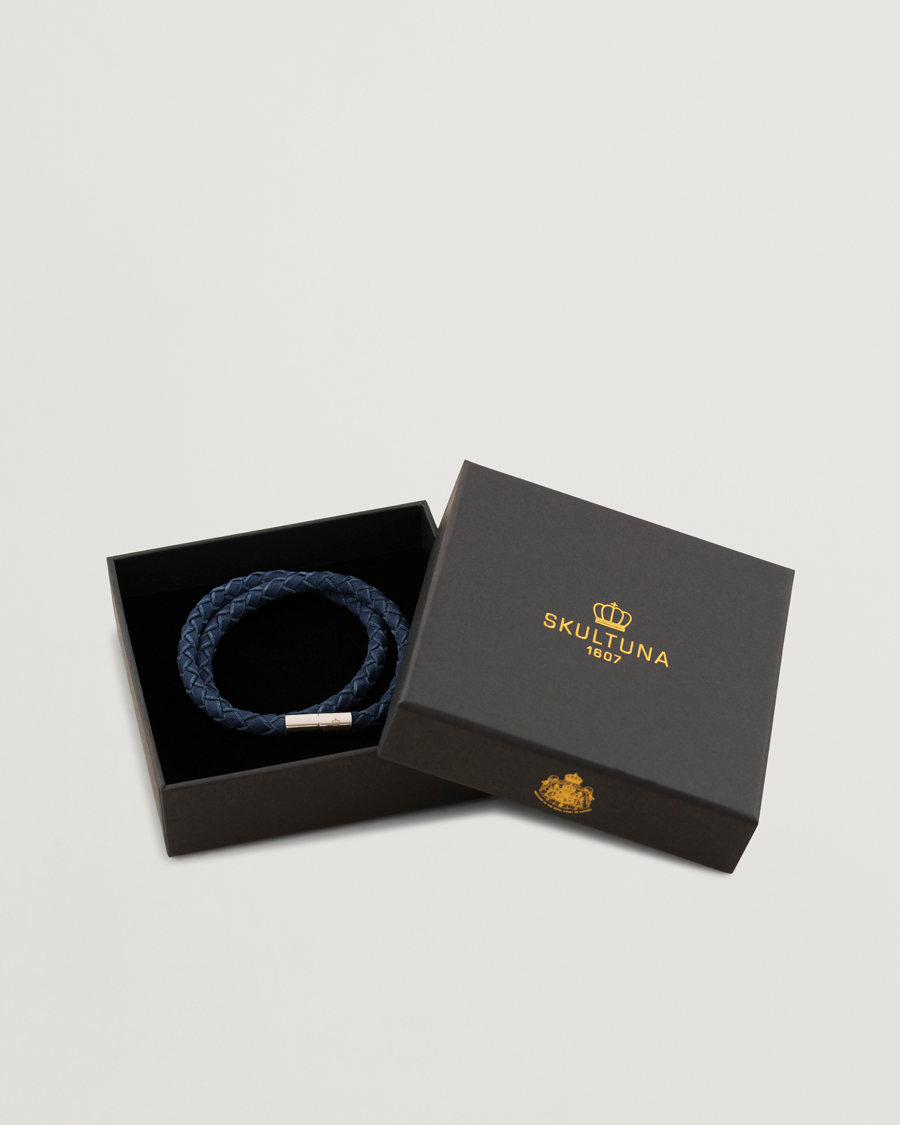 Homme | Bijoux | Skultuna | The Suede Bracelet Blue