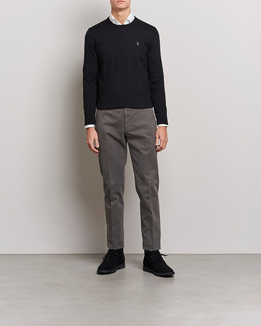 Homme | Pulls Et Tricots | Polo Ralph Lauren | Pima Cotton Crew Neck Pullover Polo Black