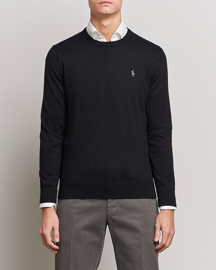 Homme | Pulls Et Tricots | Polo Ralph Lauren | Pima Cotton Crew Neck Pullover Polo Black