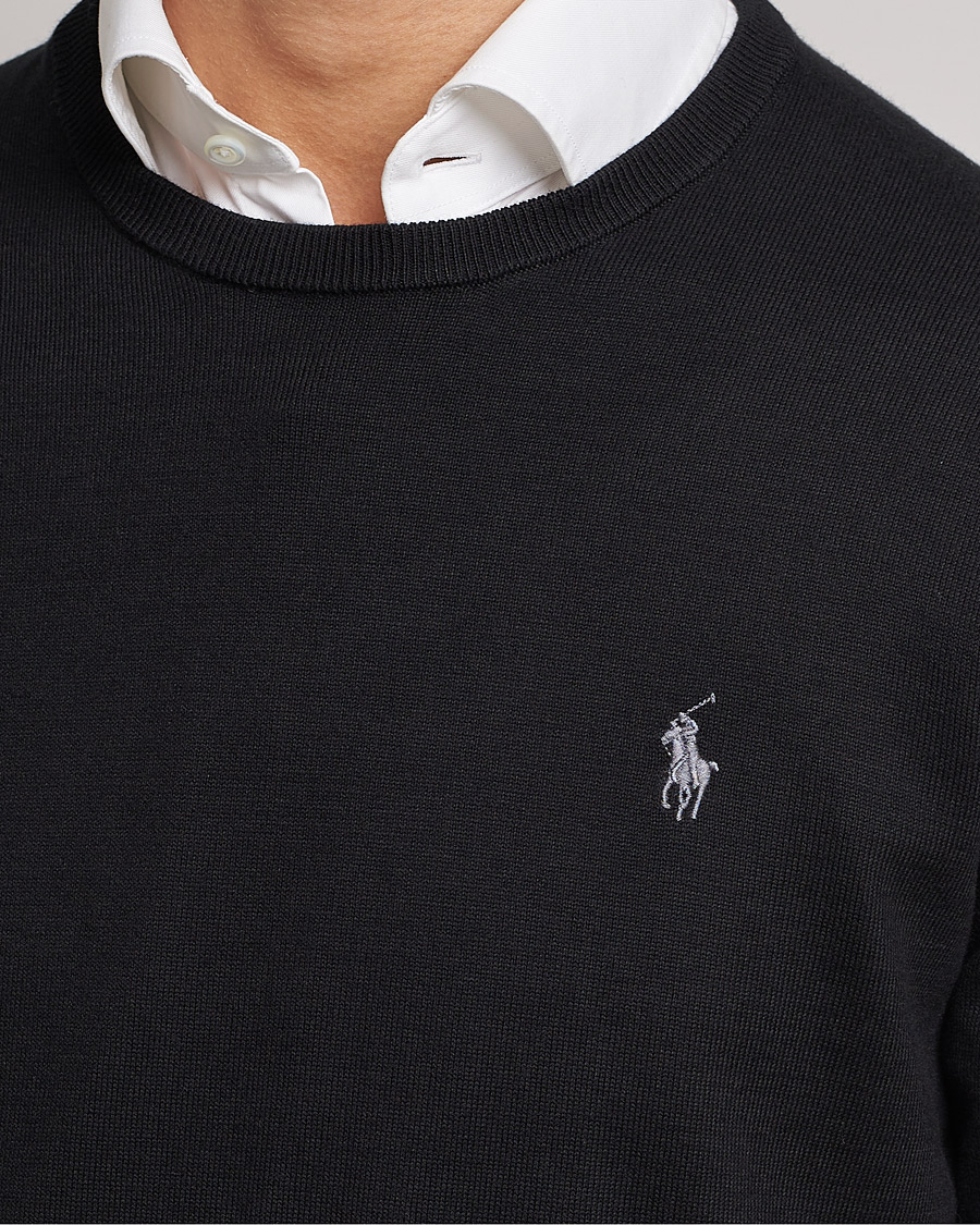 Homme | Pulls Et Tricots | Polo Ralph Lauren | Pima Cotton Crew Neck Pullover Polo Black