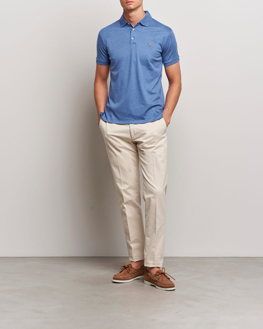 Homme | Polos | Polo Ralph Lauren | Slim Fit Pima Cotton Polo Faded Royal