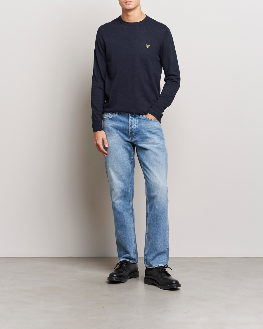 Homme | Pulls Et Tricots | Lyle & Scott | Cotton/Merino Crew Neck Jumper Dark Navy